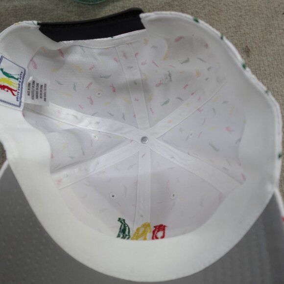 Drive Chip Putt Hat White Embroidered All Over Print Strapback USGA Masters - Picture 4 of 5